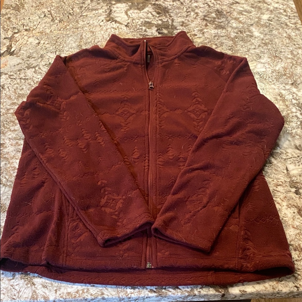 Women's Burgundy Full-Zip Sweatshirt